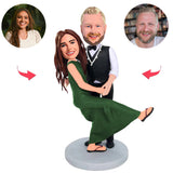 Dance Happy Couple Custom Bobblehead With Engraved Text