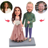 Wedding Dress Couple Custom Bobblehead With Engraved Text
