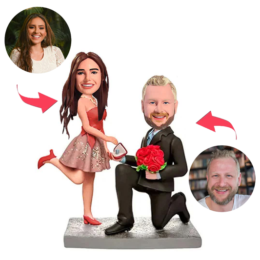 Couple Proposing Marriage Custom Bobblehead