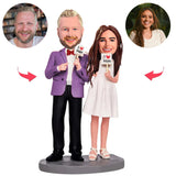 I Love Her/Him Couple Custom Bobblehead With Engraved Text