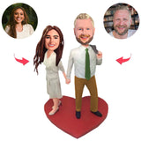 Business Happy Couple Custom Bobblehead With Engraved Text