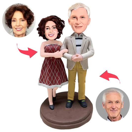 Happy Loving Couple Old Couple Custom Bobbleheads