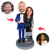 Fashion Happy Couple Custom Bobblehead With Engraved Text