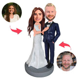 Wife In Husband's Arms Custom Bobblehead With Engraved Text