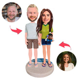 Sports Fan Couple Custom Bobblehead With Engraved Text