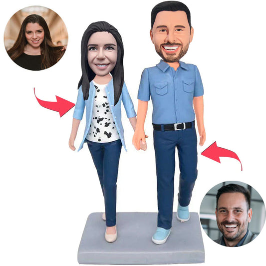 Modern Happy Couple Custom Bobblehead