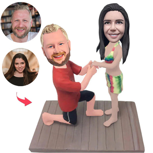 One Knee Proposal Custom Bobbleheads