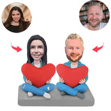 Heart Couple Custom Bobbleheads