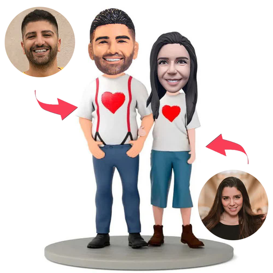 Overalls Couple Clothes Custom Bobblehead