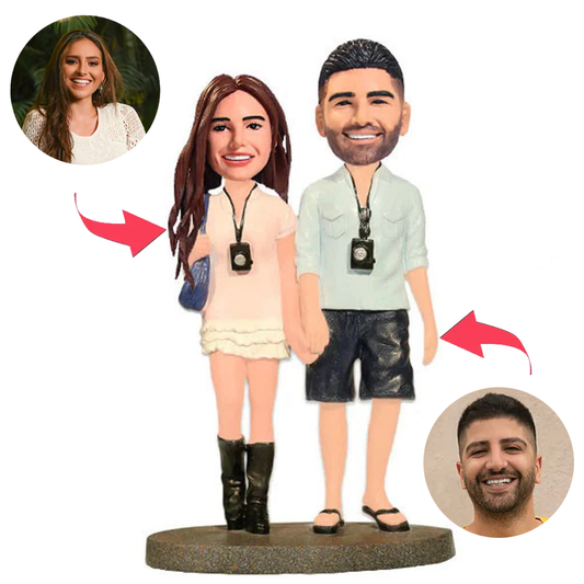 Photography Travel Couple Custom Bobblehead