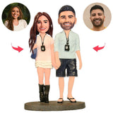 Photography Travel Couple Custom Bobblehead With Engraved Text