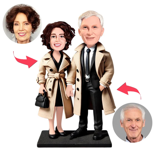 Old Couple Wearing Windbreaker Custom Bobbleheads