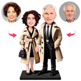 Old Couple Wearing Windbreaker Custom Bobbleheads