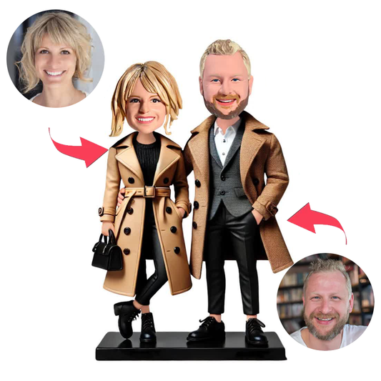 Man Hugging Woman Couple Custom Bobbleheads