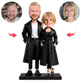 Handsome Couple Wearing Jackets Custom Bobbleheads