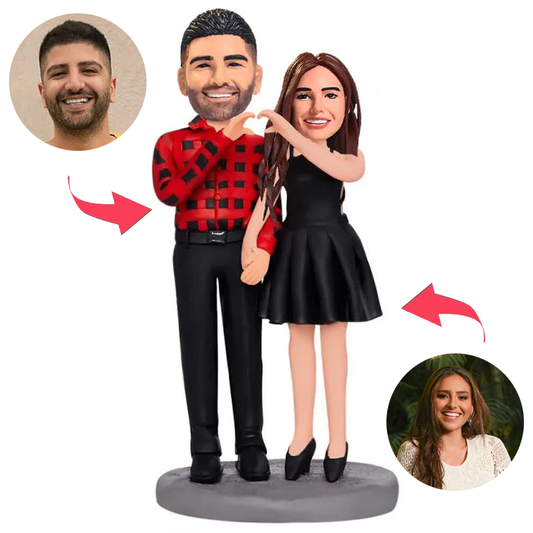 Couple Heart Hands Happy Couple Custom Bobbleheads