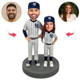 New York Yankees Couple Fans Baseball Player Custom Bobbleheads