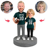 Philadelphia Eagles Fans Football Couple Player Custom Bobbleheads