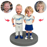 Valentine's Day Gifts - LA Dodgers Baseball Fans Couple Custom Bobbleheads