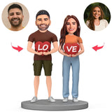 LOVE Heart Couple Custom Bobbleheads