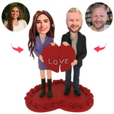 Couple Stitching Love Heart Custom Bobbleheads