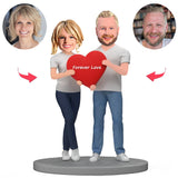 Forever Love Heart Couple Custom Bobbleheads