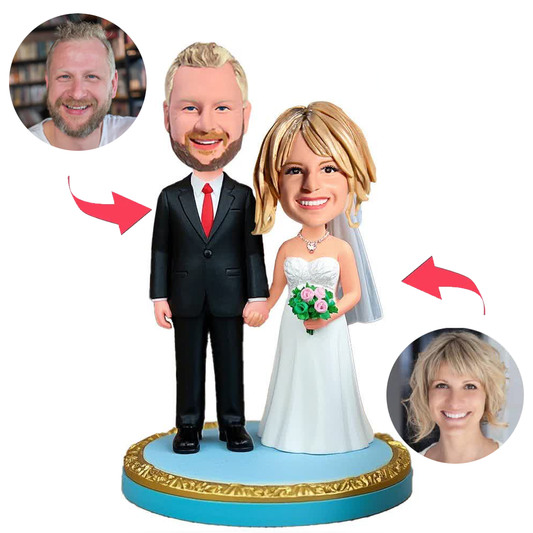Couple Hand in Hand Wedding Custom Bobbleheads
