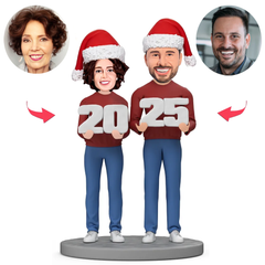 Happy Christmas Couple Custom Bobbleheads