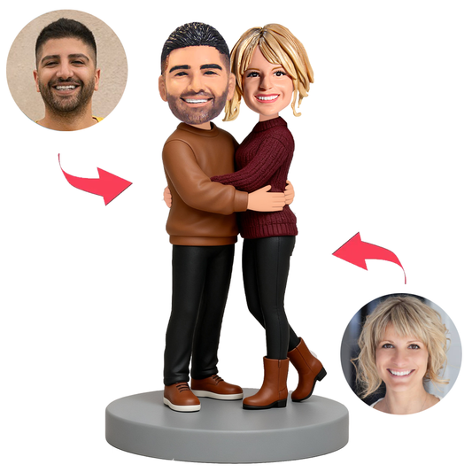 Couples Embracing Each Other Custom Bobbleheads