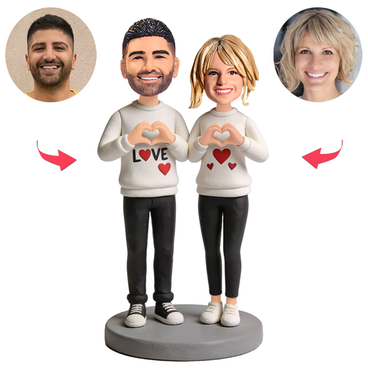 Couples Making Heart Shapes With Their Hands Custom Bobbleheads
