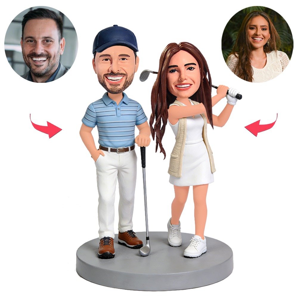 Leisurely Golf Couples Custom Bobbleheads
