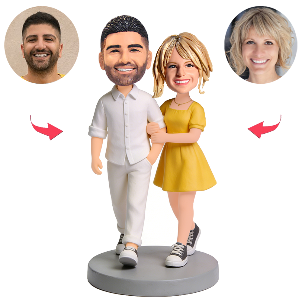 Couples Taking A Leisurely Walk Custom Bobbleheads