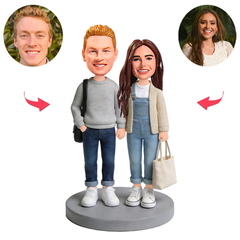Sweet Couple Carrying Bags Custom Bobbleheads