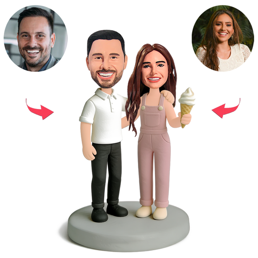 Lovers Holding Ice Cream Custom Bobbleheads