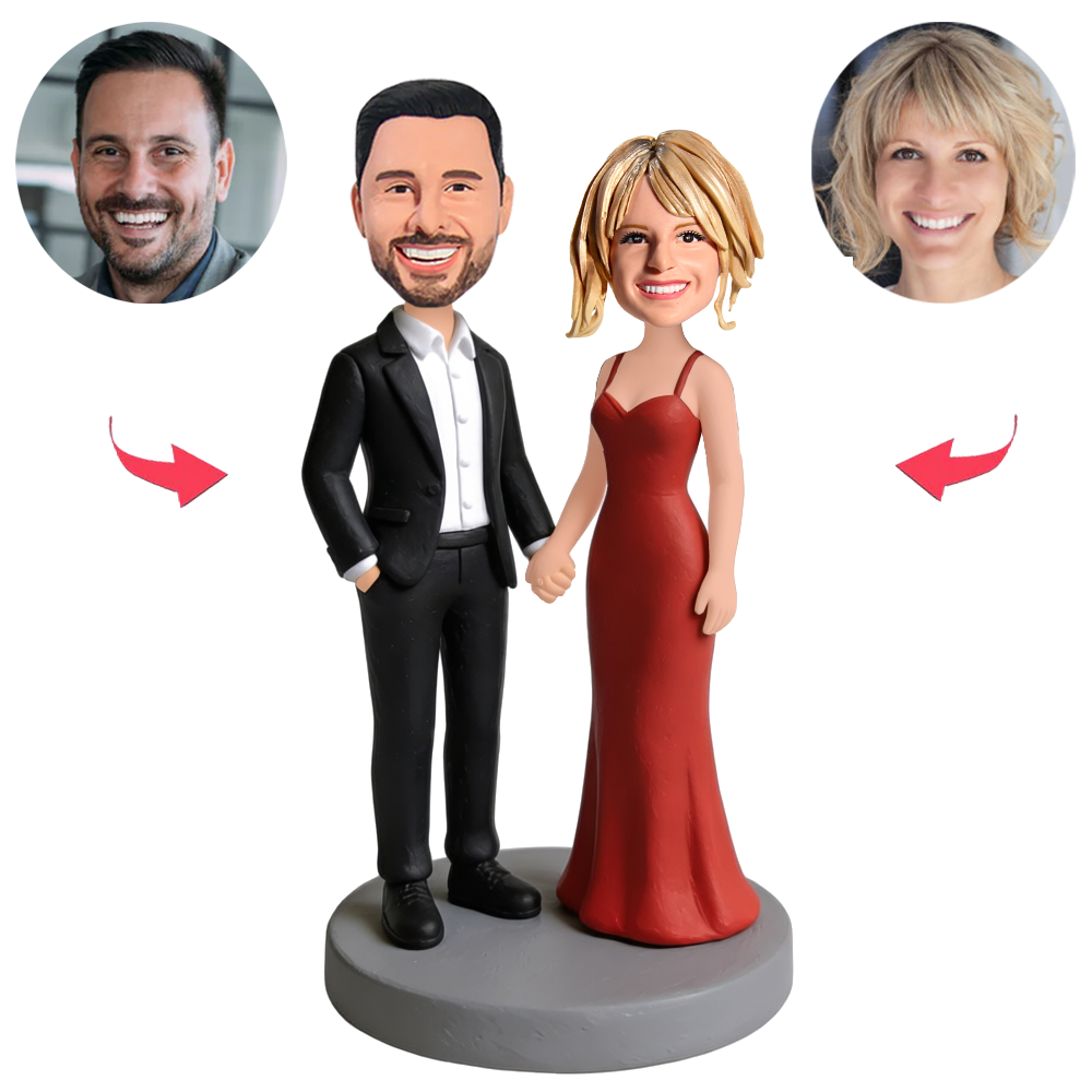 Couple At A Cocktail Party Custom Bobbleheads