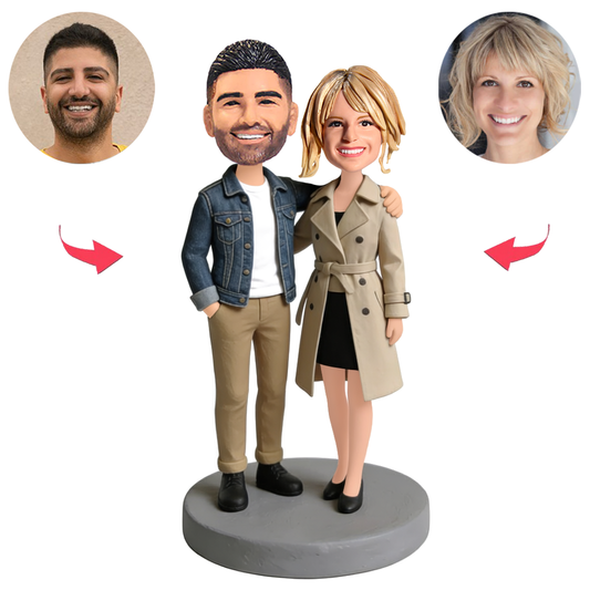 Stylish Yet Casual Couples Custom Bobbleheads