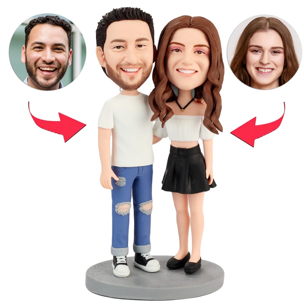 Simple Yet Stylish Couple Custom Bobbleheads