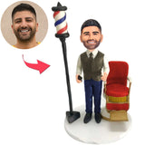 Senior Barber Custom Bobbleheads With Engraved Text