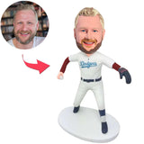 Dodgers Baseball Player Serving Action Custom Bobbleheads Add Text With Hat