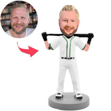 Baseball Player White Suit Custom Bobbleheads Add Text
