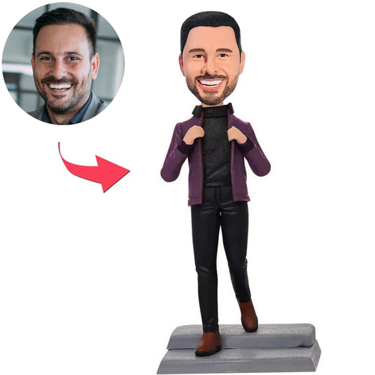 Fashion Man Standing on Steps Custom Bobbleheads