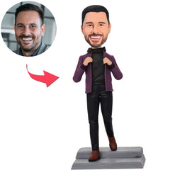 Fashion Man Standing on Steps Custom Bobbleheads