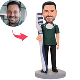 Dentist Holding Toothbrush Custom Bobbleheads Add Text