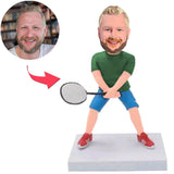 Tennis Player Custom Bobbleheads Add Text