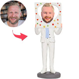 Love Photo Frame Man Custom Bobbleheads Add Text