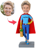 Mother's Day Gifts Super Mom Carrying Vegetable Basket Custom Bobbleheads