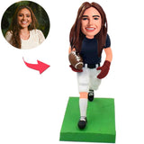 Female Football Player Custom Bobbleheads Add Text