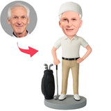 Super Dad Golf White Shirt Custom Bobbleheads