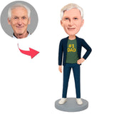 #1 Dad Dark Blue Suit Custom Bobbleheads