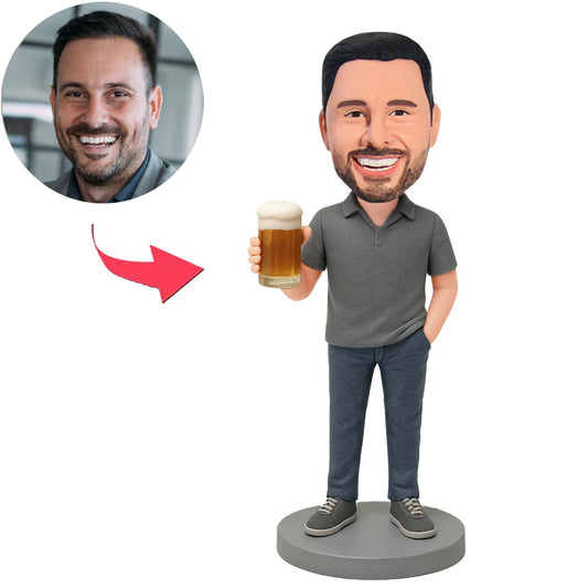 Man Holding Beer Custom Bobbleheads